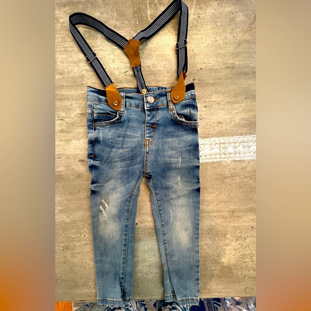 CIKOBY 18-24 months adjustable jeans and suspenders